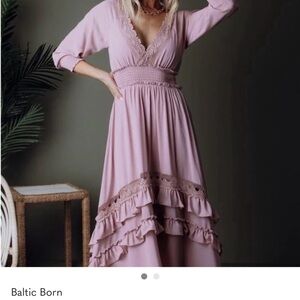 Baltic Born Pink Boho Long Sleeve Maxi Dress Size XXL